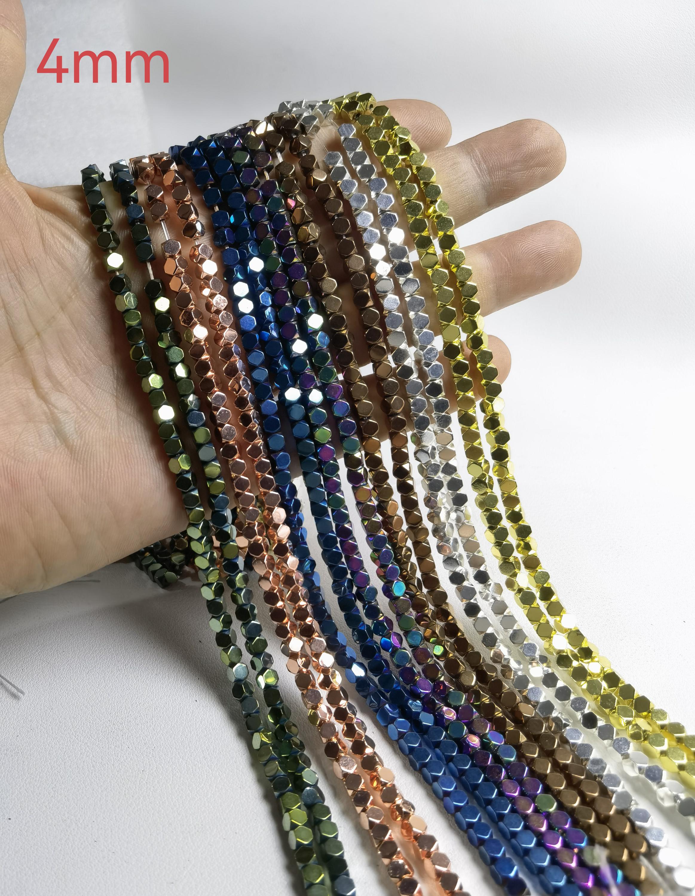 Titanium Rose Gold Hematite Faceted Round Beads – Mixed Sizes 2mm To 10mm – For Jewelry Making