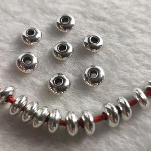 50pcs Antique Silver Rondelle Beads ,Metal Spacer Beads ,Tibetan Style Beads ,Silver Rondelle Spacer Beads , 2.5x6mm Metal Beads , BA-352