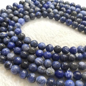 1 volledige streng 6mm 8mm 10mm blauwe aventurijn gladde ronde kralen, edelsteen kralen, halfedelstenen kralen, sieraden maken kralen, groothandel
