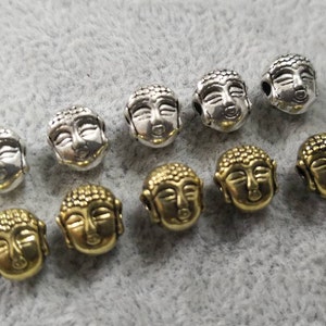 50pcs Buddha Head Beads ,7x7mm Buddha Beads ,Nepalese Beads ,Yoga Jewelry, Wholesale