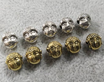 50pcs Buddha Head Beads ,7x7mm Buddha Beads ,Nepalese Beads ,Yoga Jewelry, Wholesale