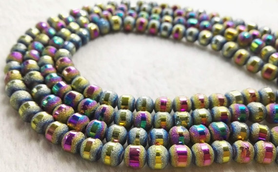 6x4mm 100pcs vert multicolore perles de cristal en vrac