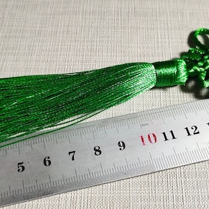 Chinese Knot Tassels ,Lucky Flat Knot Tassel, Decorative Tassels , Green Tassels Supplies ,5 - 10 pcs Optional ,Wholesale Tassels ,BA-182