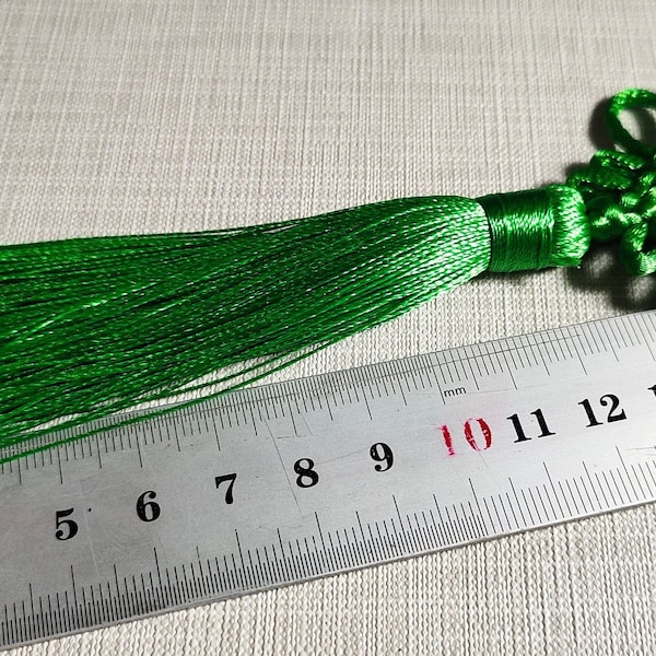 Chinese Knot Tassels ,Lucky Flat Knot Tassel, Decorative Tassels , Green Tassels Supplies ,5 - 10 pcs Optional ,Wholesale Tassels ,BA-182