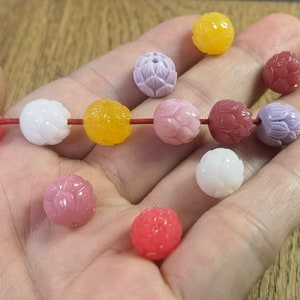 10mm Composite Resin Coral Lotus Flower Beads ,Lotus Seeds Beads ,Flower Spacer Beads , Healing ,Yoga Jewelry, 20pcs -100pcs ,BA- 1435