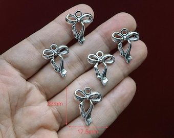 Dije de lazo minimalista de 22 x 17,5 mm, dijes de lazo plateados, dije de lazo para hacer joyas, dije de lazo para collar y pendientes, 20/50 piezas, BA- 1700