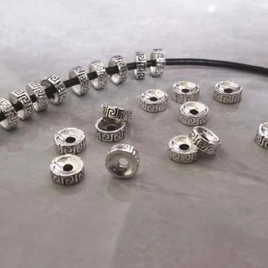 50 pcs Metal Rondelle Spacer Beads , Antique Silver  Rondelle Beads ,8mm Silver Spacer Beads, BA- 1141