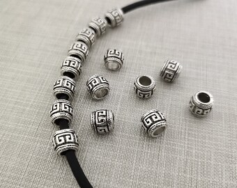 30pcs Antique Silver Metal Spacer Beads, Nepalese beads ,4.5mm Large Hole Metal Beads ,Spacer Beads ,8x9mm Metal Beads ,Wholesale