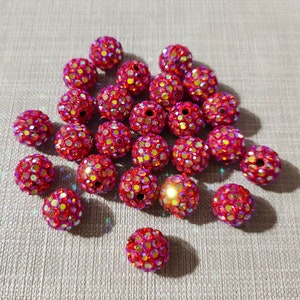 10mm Orange AB Disco Ball Beads,Micro Pave Crystal,Rhinestone Disco Balls ,Polymer Clay Beads,Bracelet Beads Jewelry Supplies