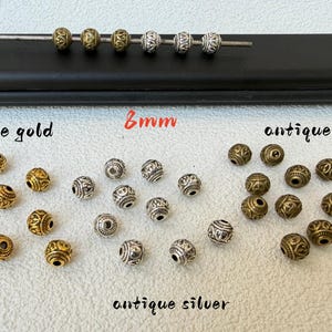 8 mm tibetanska silverdistanspärlor, lösa metallpärlor för DIY-armbandssmyckenstillverkning, hjärtmönster tibetanska pärlor, 30/50/100 st. BA- 1315