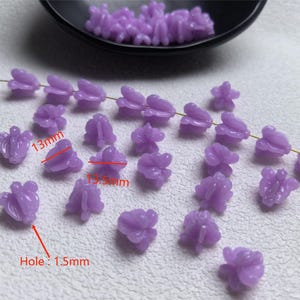 13mm Hawaiian Crown Flower Beads ,Purple Crown Flower for Garland Flower Making Hawaiian Lei DIY Jewelry Making Lei making 10-1000pcs BA1793