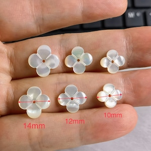 Natural Mother Of Pearl Flower Shape Beads , High Quality Shell Pearl Flower 4 Petals ,Shell Flower Bead, 5-50pcs Bulk Lot Options ,BA- 1328