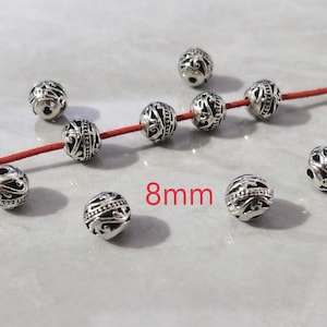 Silver Spacer Beads, Tibetan Style Beads ,8mm Tibetan Beads, Antique Silver Beads , 30pcs / 100pcs .BA- 1396
