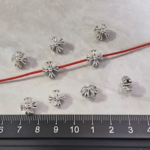 30pcs Double Sided Cross Beads ,Antique Silver Cross Beads, Metal Cross Beads ,10x10mm Religious Cross Beads , Hole 1.5mm ,BA- 1191