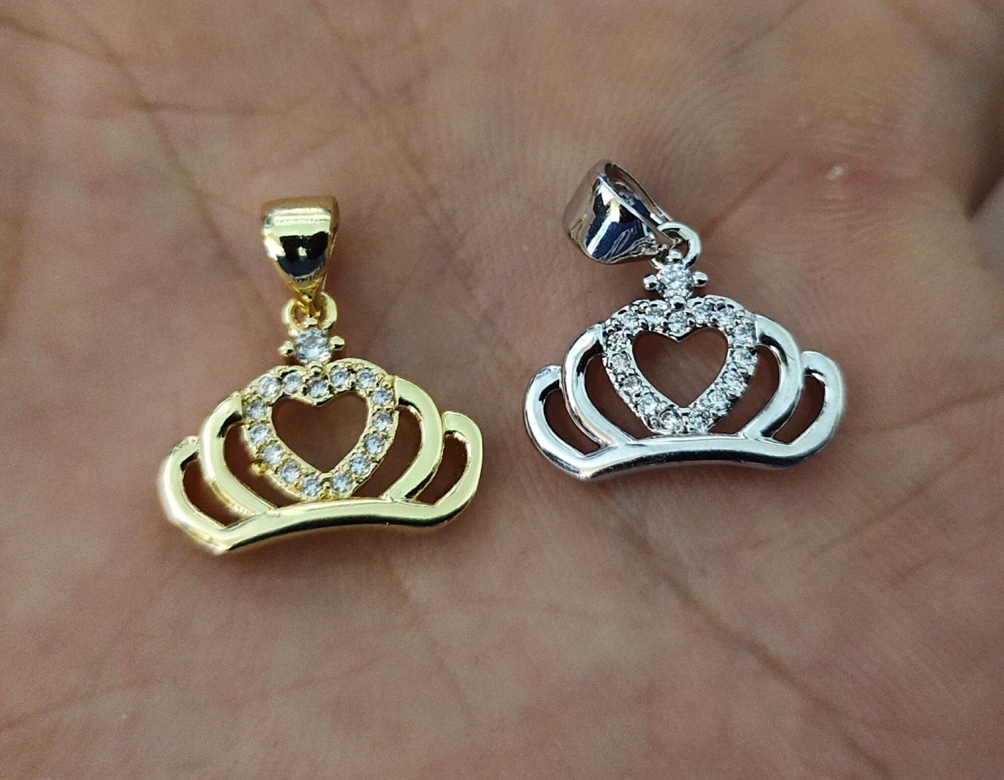 Square Multi CZ Micro Pave Royal Crown Beads King Crown Charms for Jewelry Making Bracelets Necklace 4 Colors 11.5*7MM