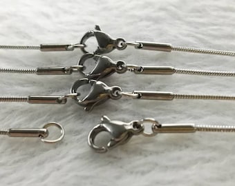 45cm EdelstahlKette Halskette, 1mm Schlangenkette, Schmuckherstellungskette, Edelstahlketten, EdelstahlKetten