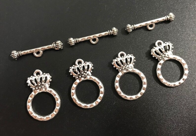 30 sets Crown Toggle Clasps Charms Toggle Clasps Jewelry Etsy