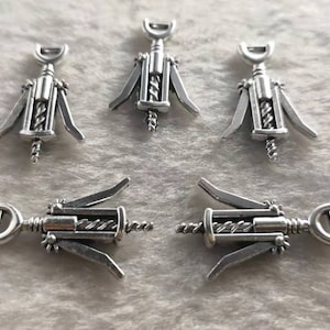 40pcs Wine Opener Charms, Wine Bottle Opener Charms ,Wineglass Charms ,17x26mm Corkscrews Charms , Wholesale