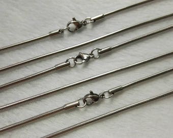45cm Stainless steel chains , 1.5mm /2.0mm Stainless Steel Chain Necklace ,Snake chain ,Jewelry Making Chain ,Stainless Necklaces