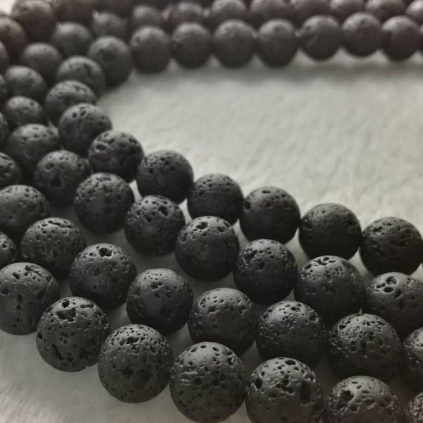 6mm 8mm 10mm 12mm Black Lava Beads , Lava Rock Jewelry Beads , Volcanic Rock Beads , Lava Rock Beads