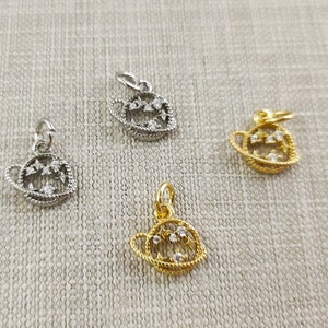 5 - 50pcs Micro Pave Clear CZ Universe Charms ,11x10mm  Space Astronomy Charm ,Planet Charm ,Jewelry Making , BA-726