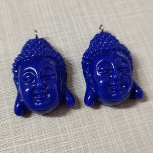 10pcs Resin Buddha Head Charms ,Dark Blue Buddha Charm ,Buddha Charms ,Buddhist Jewelry ,20x30mm Buddha Pendant , Yoga Jewelry, Wholesale
