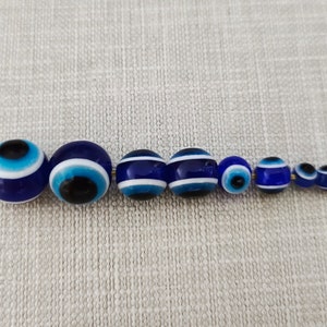 100pcs Blue Evil Eye Beads , 4 - 10mm Turkish Eye Beads ,  Resin Evil Eye Beads, Evil Eye Jewelry Making ,  Wholesale