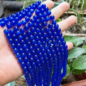 Dark Blue Cat&#39;s Eye Round Loose Beads , Cat Eye Beads , 6mm 8mm 10mm Smooth Round Semi Precious Stone Beads, 15&#39;&#39;Full Strand ,BA- 1602