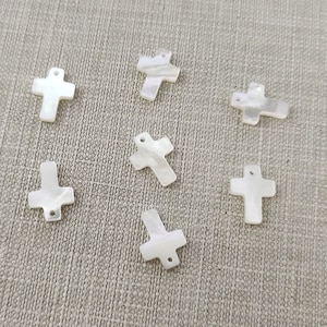 Mother Of Pearl Cross Charm Pendant ,9x12mm Cross Charm , Cross Jewelry , Cross Charm , Findings ,Lot of 5/10/30/50/100pcs ,BA- 665