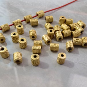 30pcs Antique Gold Spacer Beads, Nepalese beads , Cylinder Beads ,Metal Spacer Drum Beads ,Spacer Beads, 6x7mm Nepalese beads ,BA- 871