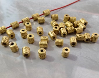 30pcs Antique Gold Spacer Beads, Nepalese beads , Cylinder Beads ,Metal Spacer Drum Beads ,Spacer Beads, 6x7mm Nepalese beads ,BA- 871