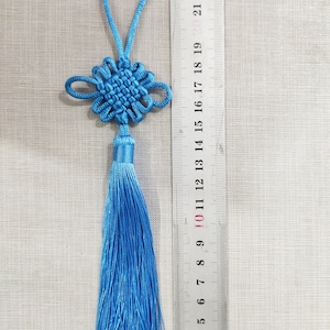 Nappine nodo cinese, nappa nodo piatto fortunato, nappine decorative, forniture di nappe blu reali, 5 -10 pezzi opzionali, nappine all'ingrosso BA-190