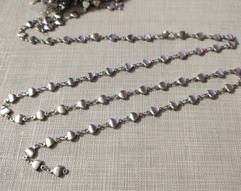Stainless steel  Heart Chain, Choker Bar Chain, Soldered Chain , Heart Necklace Chain, Bulk Chain, Stainless Necklaces Findings
