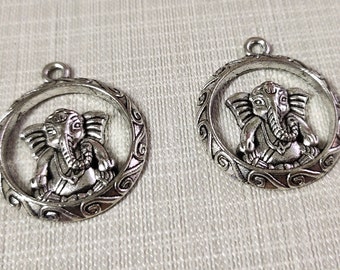 20pcs Antique Silver Ganesha Charms , Religion Elephant charm ,Lucky Elephant Charms ,Elephant Pendant ,25x28mm