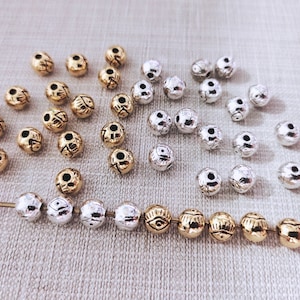 60pcs Metal Spacer Beads, Evil Eye Beads ,Tibetan Style Beads ,Tibetan Beads ,6mm Spacer Beads ,BA-551
