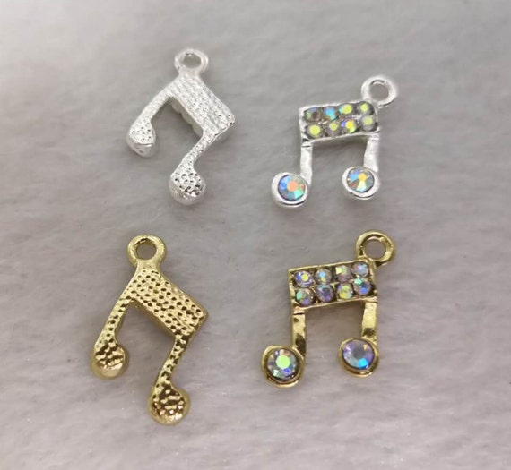 5/10/30pcs Rhinestone Music Note Charms Pendants ,12x22mm 5/10/30pcs Rhinestone Music Note Charms Pendants ,12x22mm