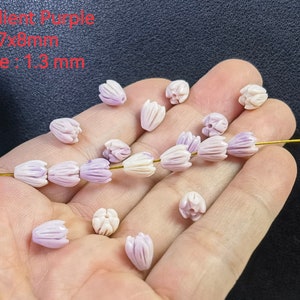 Hawaiian Pikake Beads, Gradient Flower ,Composite Resin Coral Flower Bead ,Carved Jasmine Flower Bead,10-1000pcs Bulk Lot Optional ,BA- 1503