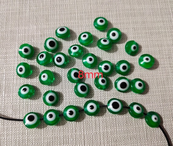 Green Beaded Evil Eye Headband Third Eye Head Piece with Green Eye Agate and Horus Eye  main image 4