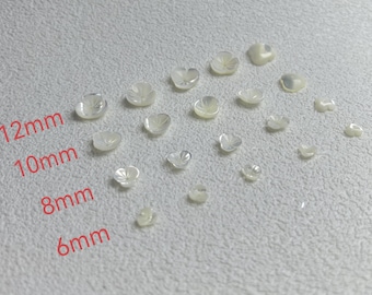 Cuentas de flor de nácar natural talladas a mano, con tres pétalos, cuentas de concha blanca, lote de 5 a 100 unidades (opcional), BA-1447