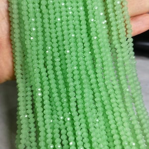 3x4mm Glass Crystal Rondelle Beads ,Faceted Crystal Spacer Beads ,Chrysolite Crystal Beads ,Loose Beads ,16” Full Strand,BA- 925