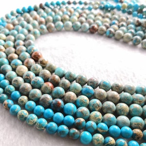 1 Full Strand 4mm 6mm 8mm Natural Sea Sediment Jasper Beads ,Round Spacer Beads ,Impression Jasper Beads ,Imperial Impression Stone