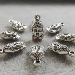 40 pcs Buddha Head Charms , Buddha Charms , 16x8mm Buddha Jewelry ,Nepalese Charms , Yoga Jewelry, Wholesale