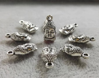 40 pcs Buddha Head Charms , Buddha Charms , 16x8mm Buddha Jewelry ,Nepalese Charms , Yoga Jewelry, Wholesale