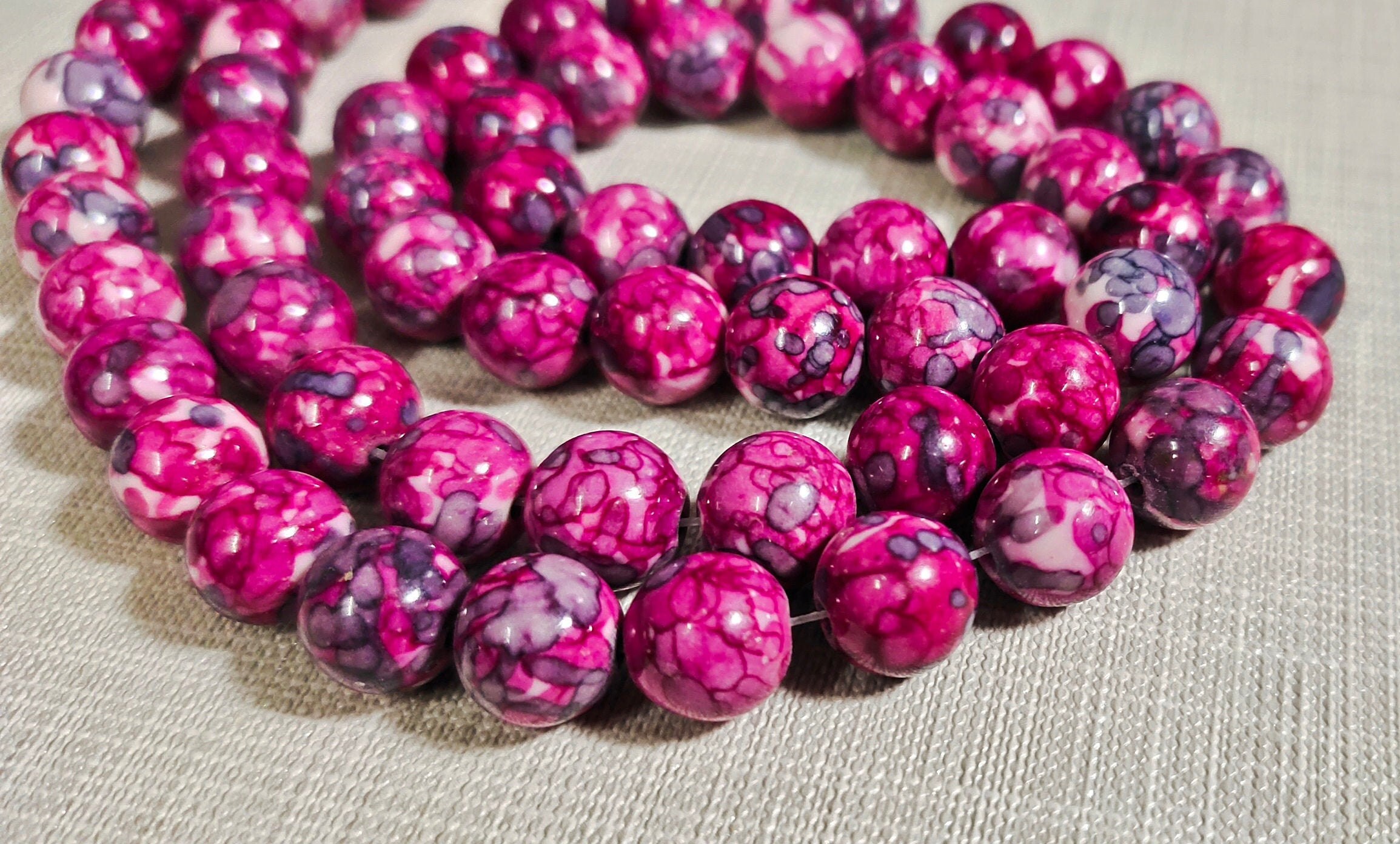 1 Full Strand Purple Rain Flower Stone Beads 6m 8mm 10mm Etsy