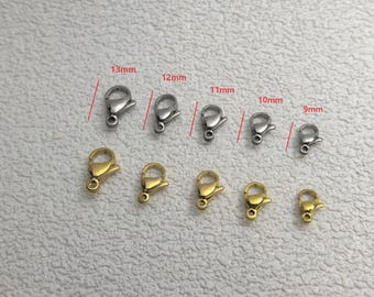 Stainless Steel Lobster Clasp ,Gold Lobster Clasp ,Metal clasps ,High Quality lobster clasps ,Clasps Jewelry ,Lot Of 20/50/100pcs,BA- 1866