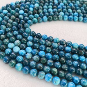 1 Full Strand 6mm 8mm 10mm Natural Apatite Beads , Smooth Round Apatite Beads , bracelet beads , Gemstone Beads ,Wholesale Bead ,BA-252