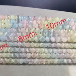 Natural Rainbow Selenite Crystal Loose Beads ,Multi Color Selenite 6mm 8mm 10mm Round Gemstone Beads Jewelry Crafts ,15.5’’ Strand BA- 1432