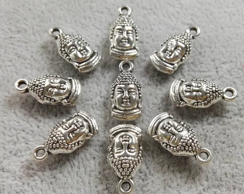 40 Pcs Buddha Head Charms Buddha Charms 16x8mm Buddha Etsy