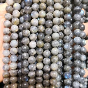 1 Full Strand 6mm 8mm 10mm Natural Labradorite Round Beads ,Flashy Labradorite Beads ,Wholesale , BA-137