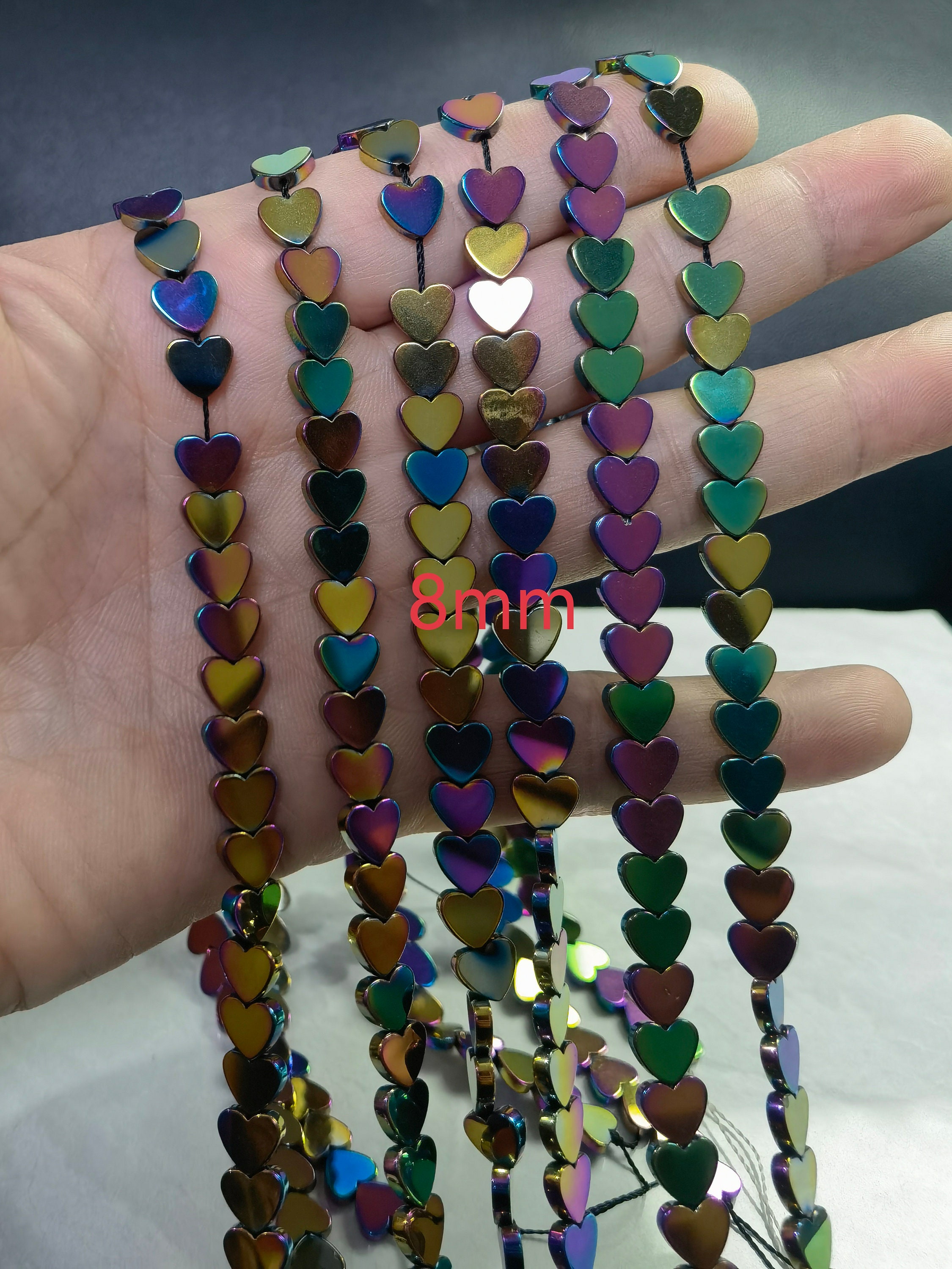 Fil De Perles En Hématite Cœurs 6mm - Longueur ~39cm (environ 70 Pièces) - Neuf Artisanal
